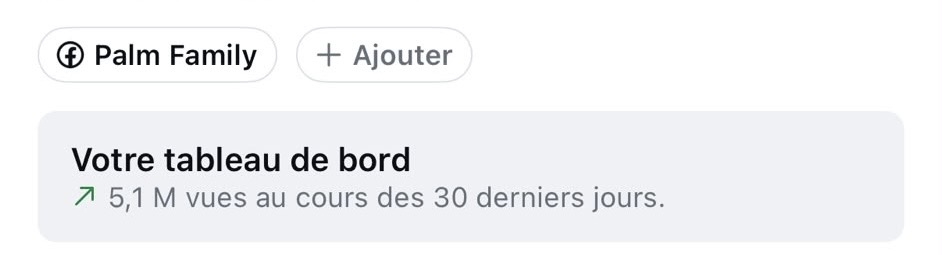 Preuve des 5 millions de vues de Palm Family